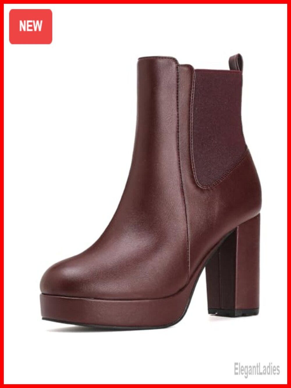 Women's Chunky High Heel Ankle Boots Platform Booties With Zipper